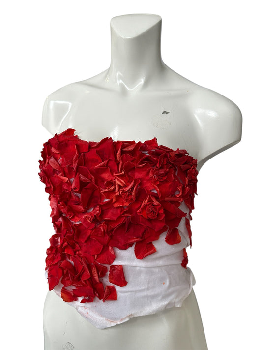 REAL ROSE PEDALS CORSETRY COUTURE TOP