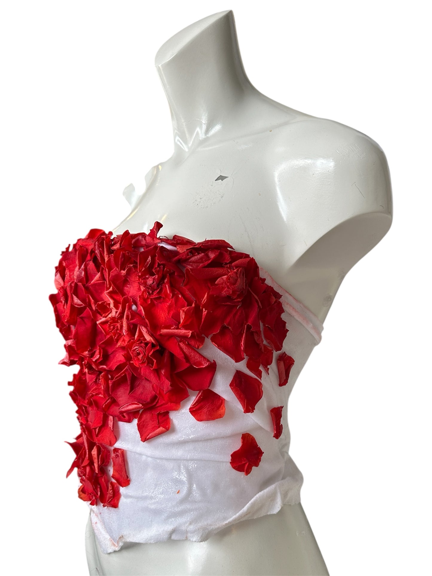 REAL ROSE PEDALS CORSETRY COUTURE TOP