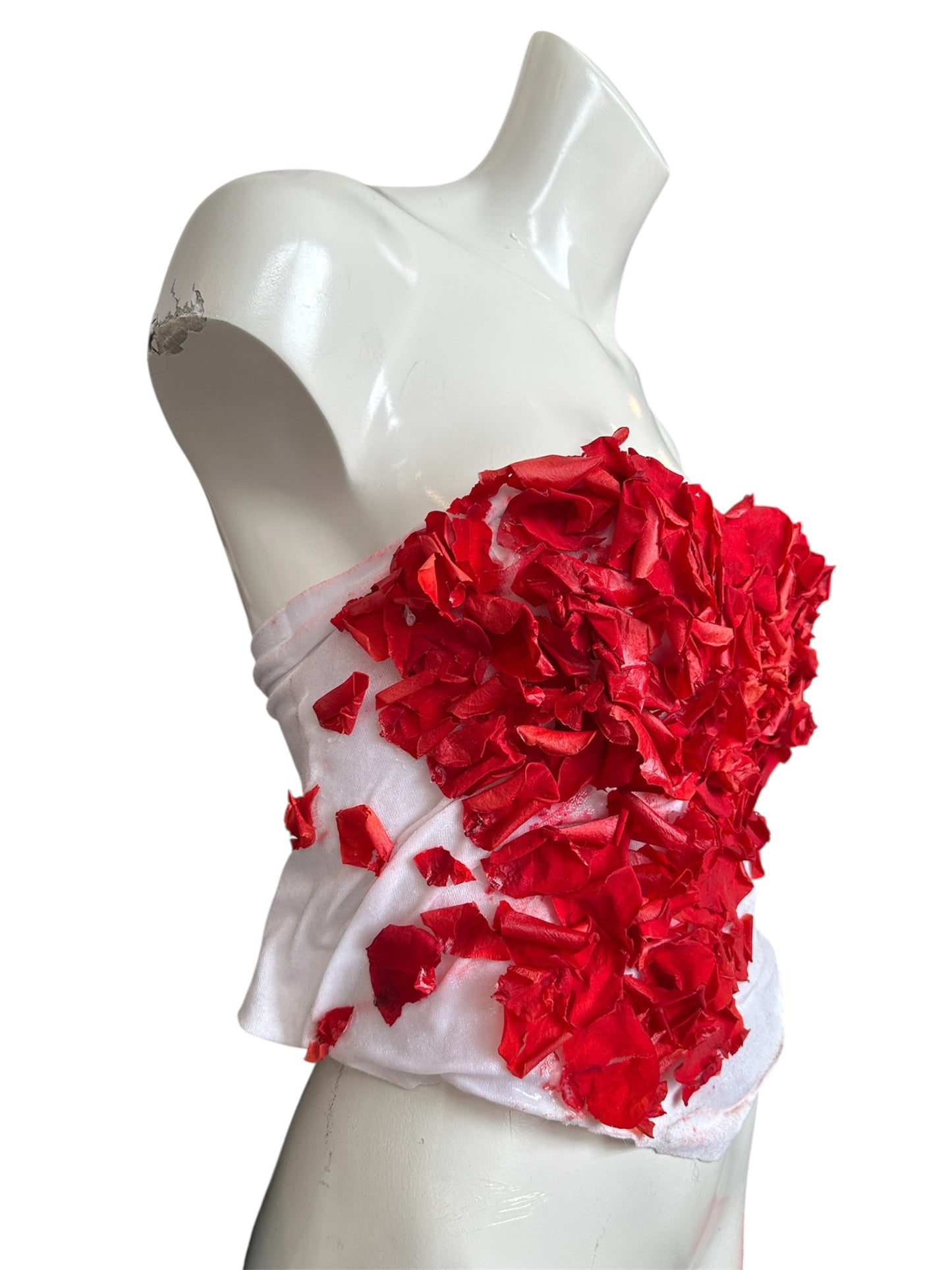 REAL ROSE PEDALS CORSETRY COUTURE TOP